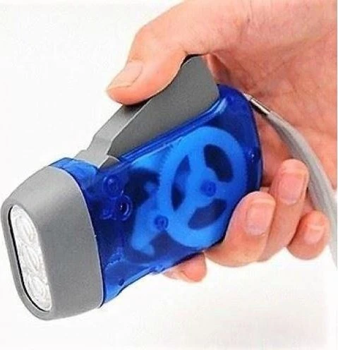 Dinamolu 3 Ledli El Feneri Pilsiz Kendinden Şarjlı Fener, Basmalı Işıldak - Resim 2