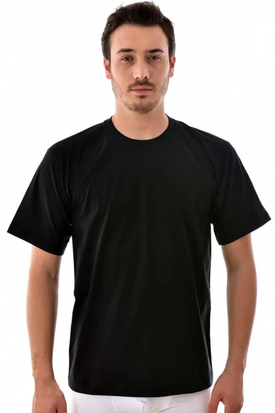 Tutku Erkek Sıfır Yaka Yarım Kol Renkli Fanila Atlet 0105 - 12 Adet  Gri 2XL - Resim 3