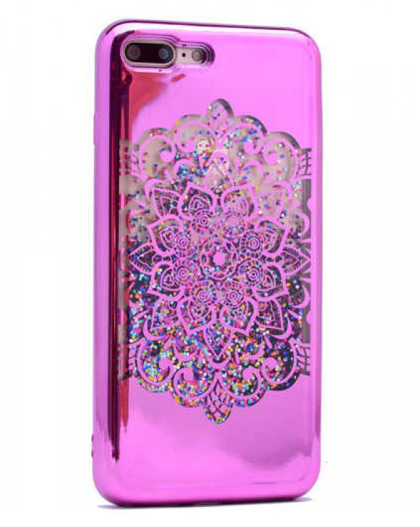 Apple iPhone 6 Kılıf  Lazer Çiçekli Sıvılı Silikon - 4