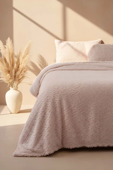 Rivaİstanbul Dali Zigzaglı Bej Çift Kişilik Jakarlı Deluxe Uyku Seti 3 Parça Yatak Örtüsü Seti ürün görseli