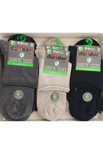 Dündar Erkek Bambu Plus Konç Patik Diyabetik Çorap 5985 - 12 Adet   Siyah 40-44 - Resim 3