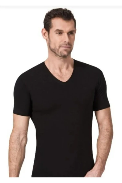 Namaldi Erkek Premier V Yaka Likralı Fanila Atlet 182 - 6 Adet  Gri S - Resim 3