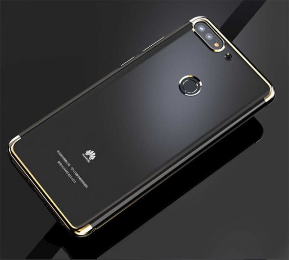 Huawei Y7 2018 Kılıf  Dört Köşeli Lazer Silikon