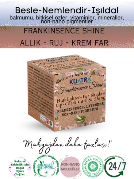 Frankinsence Shine Nemlendirici, Antioksidan, Işıltı Veren Allık-ruj- Göz Farı 'doğal İçerik'