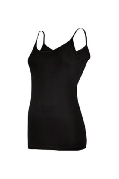 Yıldız 2'Li Bayan Süper İnce İp Askılı Atlet   Beyaz 2XL - Resim 2