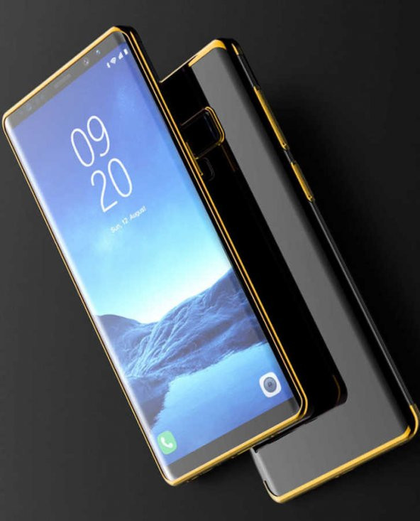 Galaxy Note 9 Kılıf  Dört Köşeli Lazer Silikon