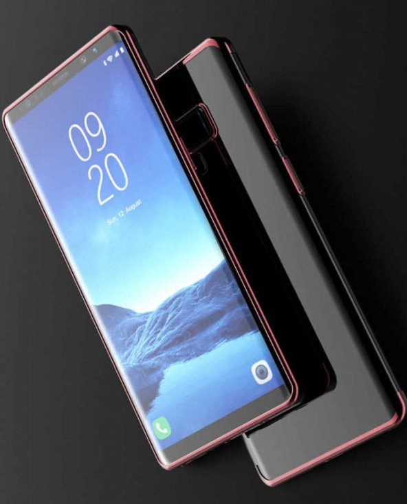 Galaxy Note 9 Kılıf  Dört Köşeli Lazer Silikon - 3