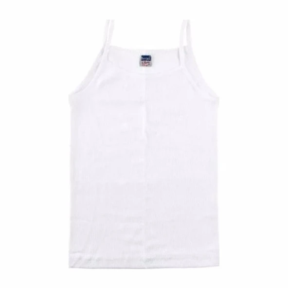 BERRAK KIZ ÇOCUK RİBANA İP ASKILI ATLET 3'Lü  Beyaz 3 No:4-5 Yaş - Resim 4