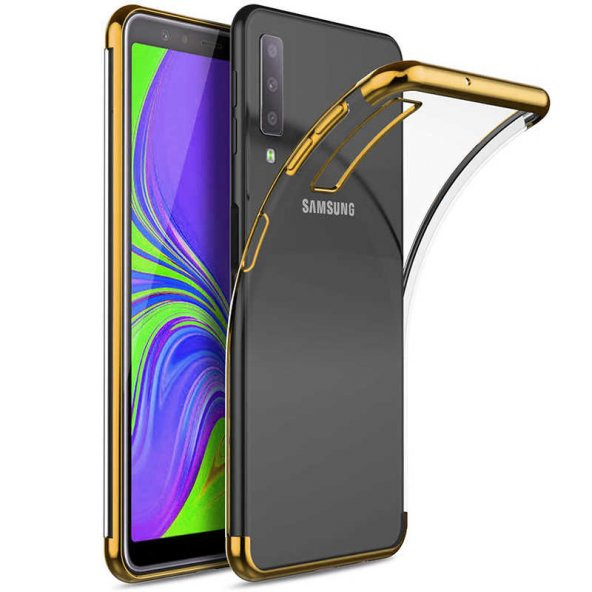 Galaxy A7 2018 Kılıf  Dört Köşeli Lazer Silikon