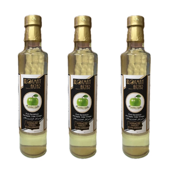 Sandaloz Sakızlı Elma Sirkesi, Katkısız, Doğal, (Form) 3 Adet, Lokman Aktar