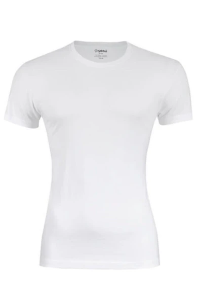 Yıldız Erkek Bambu Sıfır Yaka Kısa Kol Fanila Atlet - 475-476  Beyaz L - Resim 3