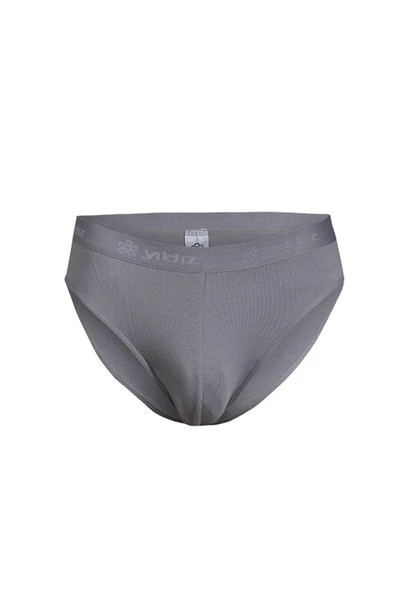 Yıldız Kemerli Modal Erkek Slip Külot Renkli  L Gri - Resim 4