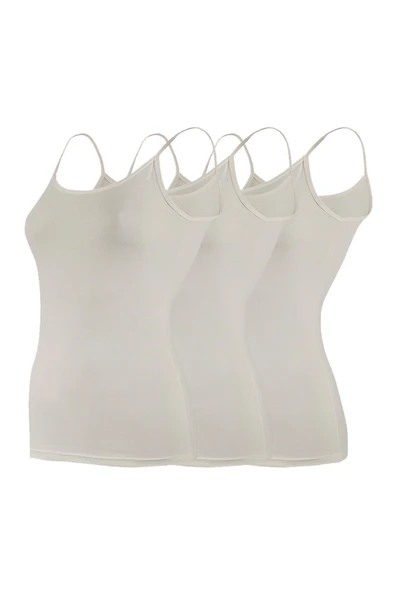 Yıldız Kadın Likralı İp Askılı Atlet 3'Lü Paket -2169-2170-2171-2172-2173-2174  XL Ten - Resim 2