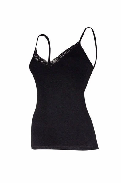 Yıldız Kadın Modal V-yaka Dantelli Atlet 3'Lü Paket - 2225-2226-2227  Ekru S - Resim 7