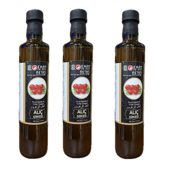 Alıç Sirkesi, Katkısız, Doğal, 3 Adet, Lokman Aktar