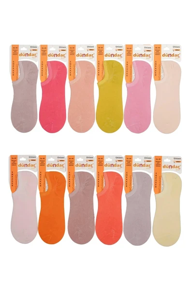 Dündar Kadın Modal Plus Pastel Renk Sneaker Çorap 6876 - 12 Adet  Beyaz 36-40 - Resim 4
