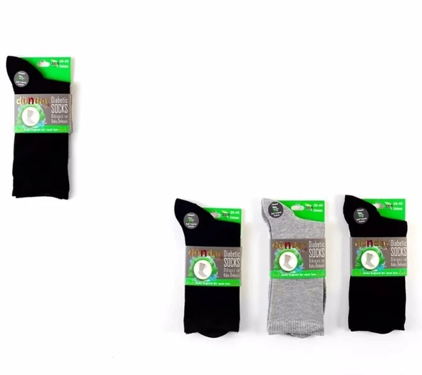Dündar Kadın Bambu Plus Diyabetik Çorap - 6 Adet  KB41111  Siyah 36-40 - Resim 3