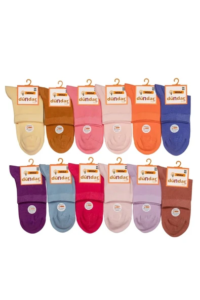 Dündar Kadın Modal Konç Plus Pastel Renk Çorap 6937- 6 Adet  Siyah 36-40 - Resim 3