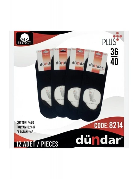 Dündar Kadın Penye Babet Çorap - 12 Adet  Gri 36-40 - Resim 5