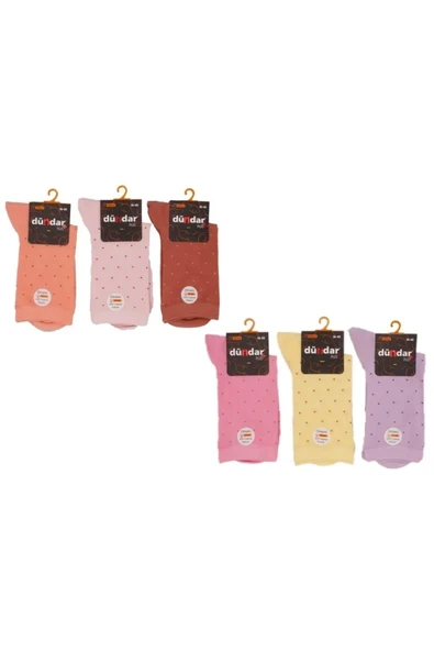 Dündar Kadın Modal Plus Dikişsiz Pastel Renk Desenli Soket Çorap 5725 - 12 Adet  Karışık Renk 36-40 - Resim 2