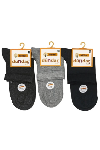 Dündar Kadın Modal Konç Plus Çorap 6937- 12 Adet  Siyah 36-40 - Resim 3