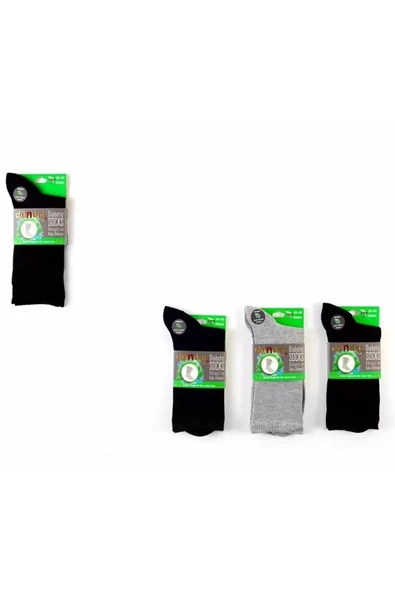 12 Adet Dündar Bayan Plus Bambu Diyabet Çorap  Siyah 36 - 40 - Resim 3