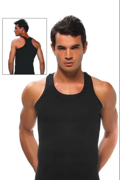 Gümüş Erkek Ribana Sporcu Atlet 4019 - 3 Adet  Beyaz XL - Resim 5