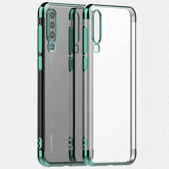 Huawei P30 Kılıf  Dört Köşeli Lazer Silikon - 3