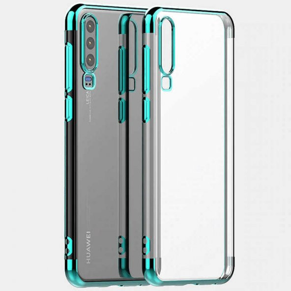 Huawei P30 Kılıf  Dört Köşeli Lazer Silikon - 4