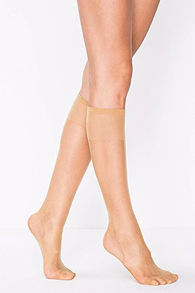 3 Adet Penti Kadın Fit 15 Parlak Pantolon Dizaltı Çorap  Standart 51 - Açık Ten - Resim 4