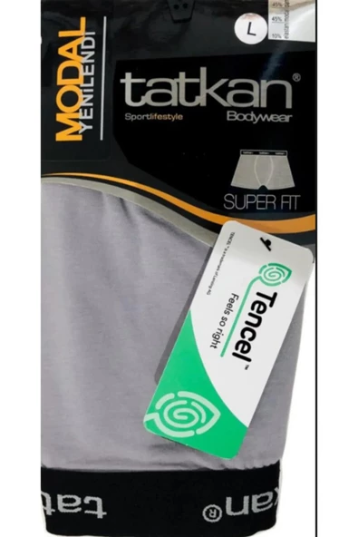 Tatkan Erkek Modal Penye Boxer - 12 Adet  Gri 2XL