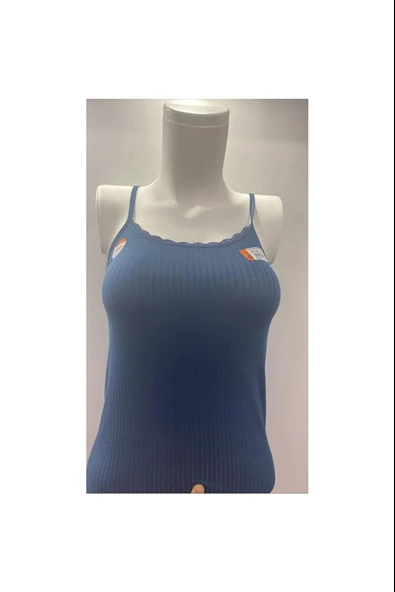 İlke Kadın Likralı Viskon İp Askılı Atlet 221 - 6 Adet  Siyah L - XL - Resim 7