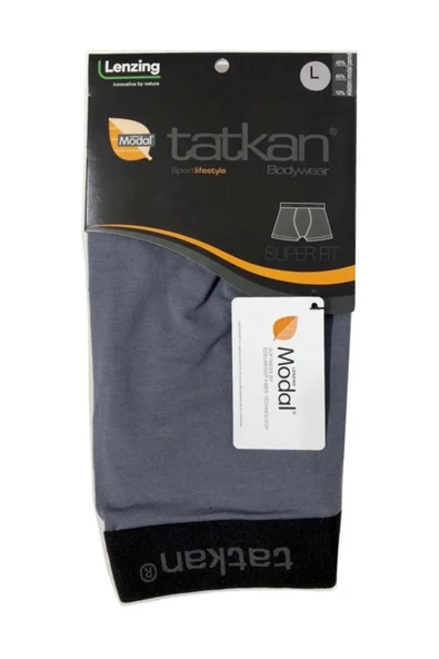 Tatkan Erkek Modal Penye Boxer - 6 Adet  Gri 2XL - Resim 4