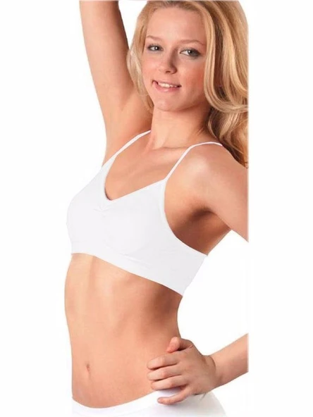 Elite Life 770 Dikişsiz İz Yapmaz Sünger Destekli Büstiyer  Ten L - XL - Resim 2