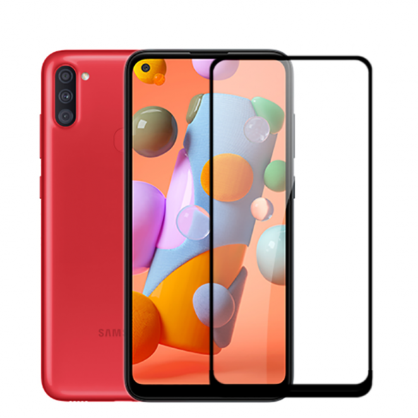 Galaxy A11  Kenarları Kırılmaya Dayanıklı Cam Ekran Koruyucu - Resim 2