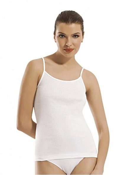 6'Lı ERDEM 2153 BAYAN İP ASKILI LİKRALI ATLET  2XL Ten - Resim 3