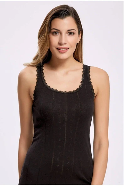 İlke Kadın Geniş Askılı Jakarlı (Transferli Rİbana) Atlet 224 - 6 Adet  2XL Vişne - Resim 6