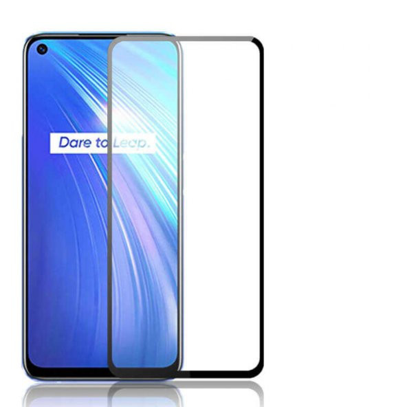 Realme 6  Kenarları Kırılmaya Dayanıklı Cam Ekran Koruyucu