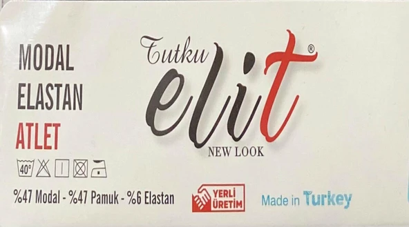 Tutku Elit Erkek Modal Likralı Askılı Atlet 1201 - 6 Adet  XL Siyah - Resim 7