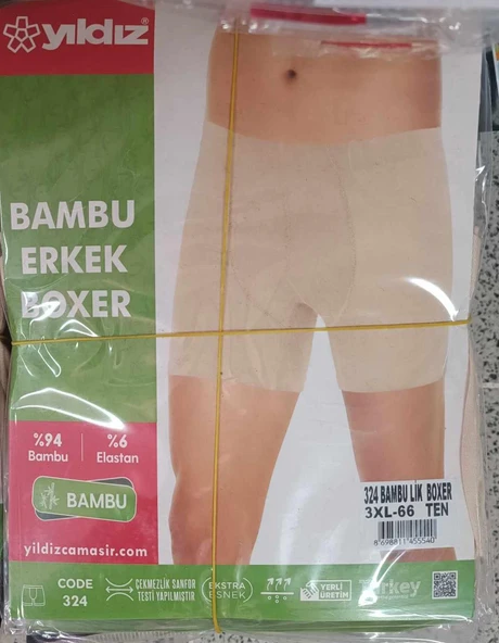 Yıldız Erkek Bambu Likralı Boxer 320 - 3 Adet  M Lacivert - Resim 7