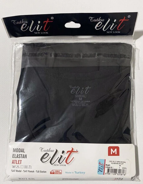 Tutku Elit Erkek Modal Likralı Askılı Atlet 1201 - 6 Adet  Beyaz M - Resim 6