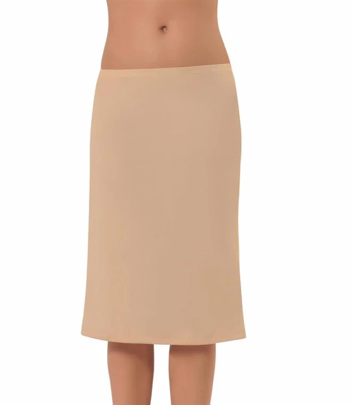 Nbb 2901 Bayan Uzun Dizaltı Etek altı Jüpon  Siyah S - Resim 3