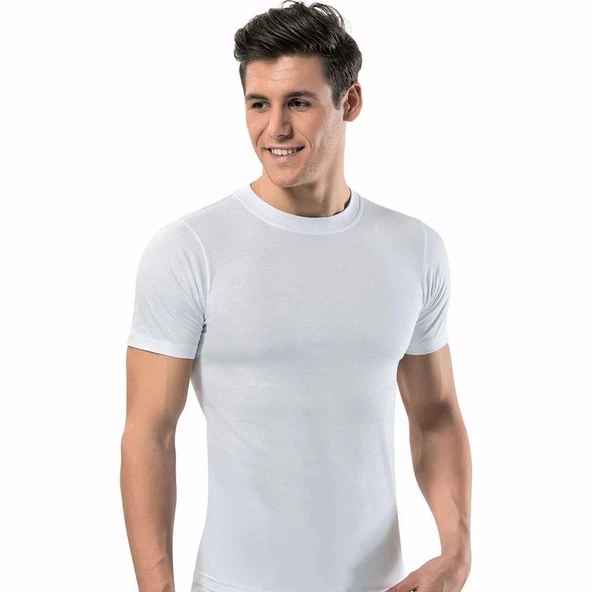 Erdem 1165 Penye Lux Kapalı Yaka Erkek Fanila  Beyaz L - Resim 2