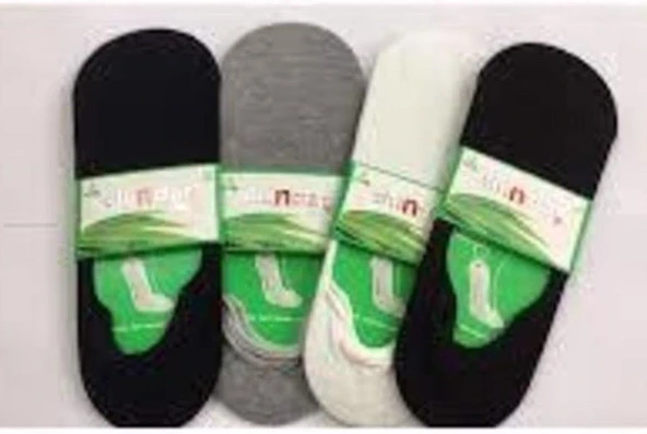 6 Adet Dündar Erkek Bambu Silikonlu Dikişsiz Babet Çorap  Siyah 41-45 - Resim 3