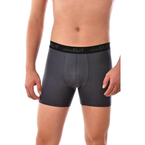 6'Lı TUTKU ELİT Modal Elastan Spor Boxer  Bordo 2XL - Resim 5