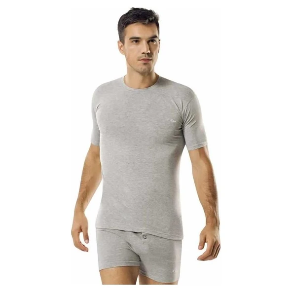 Namaldı 181 Bisiklet Yaka Likralı Yarım Kol Fanila- 1 Adet  Beyaz S - Resim 2