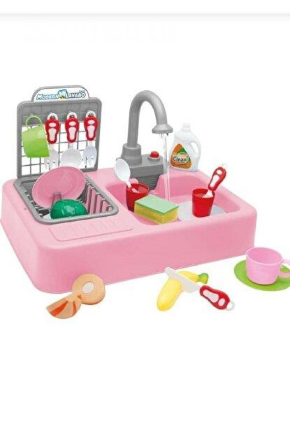 KAYYUM OYUNCAK MODERN MUTFAK LAVABO OYUNCAĞI PEMBE RENGİ