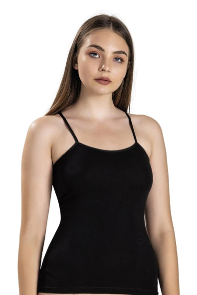 Jiber Kadın İp Askılı Likralı Atlet 503 - 3 Adet  Beyaz 2XL - Resim 4