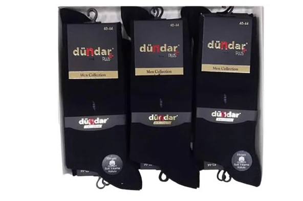 12 Adet Dündar Erkek Plus Likralı Çorap  Füme 40-44 - Resim 6