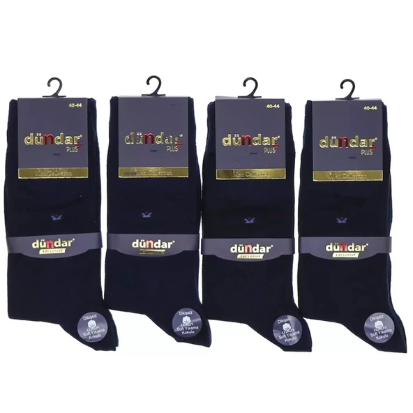 12 Adet Dündar Erkek Plus Likralı Çorap  Füme 40-44 - Resim 8